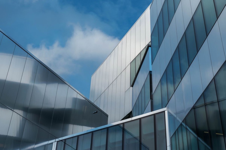Modern glass office facade